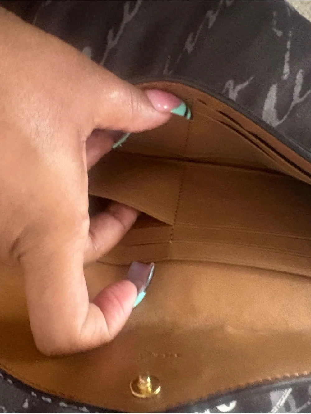 Coach Signature Envelope Clutch in Beige and Cream Leather